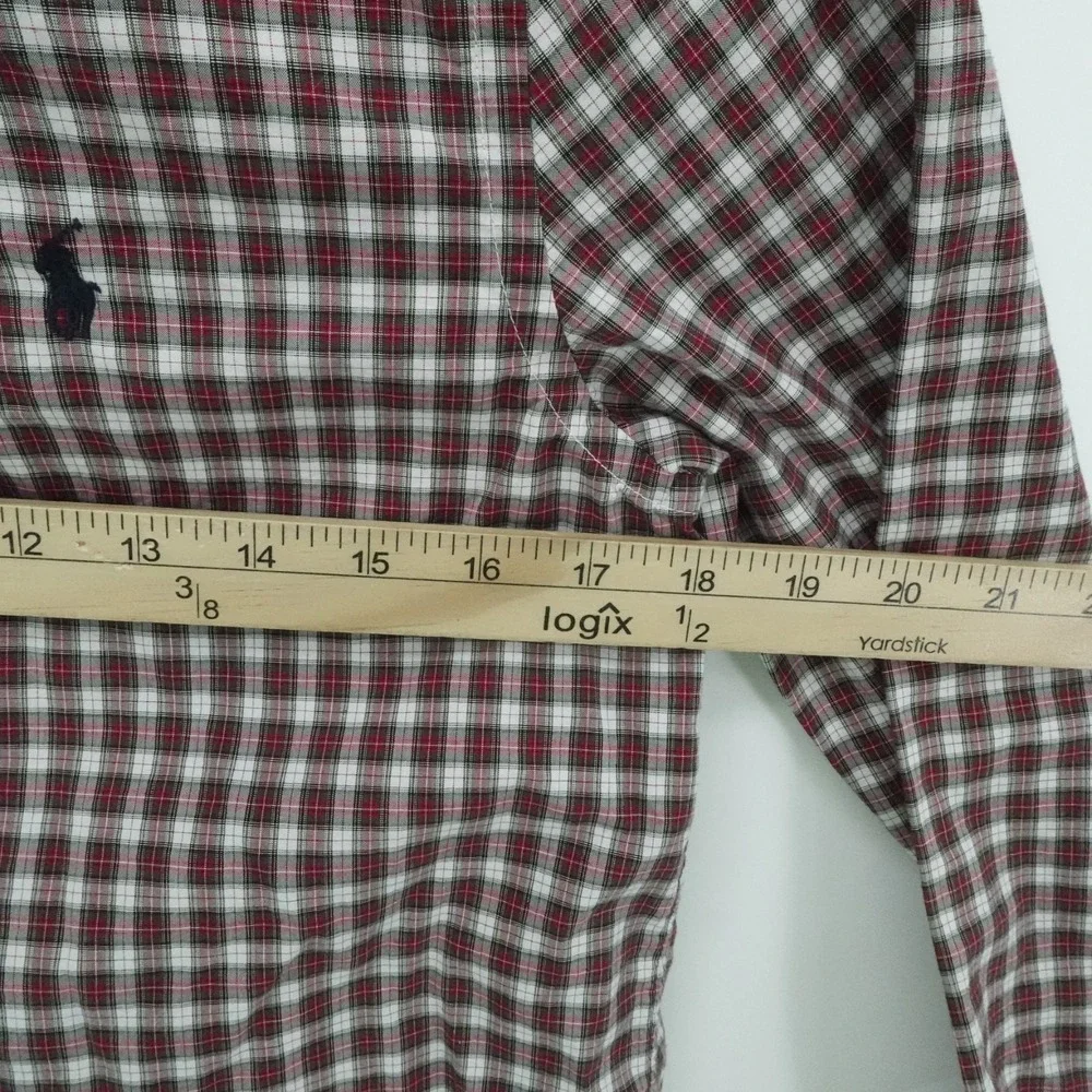 Ralph Lauren Shirt Boys Large Red Plaid Classic Preppy‎ Long Sleeve Button Down